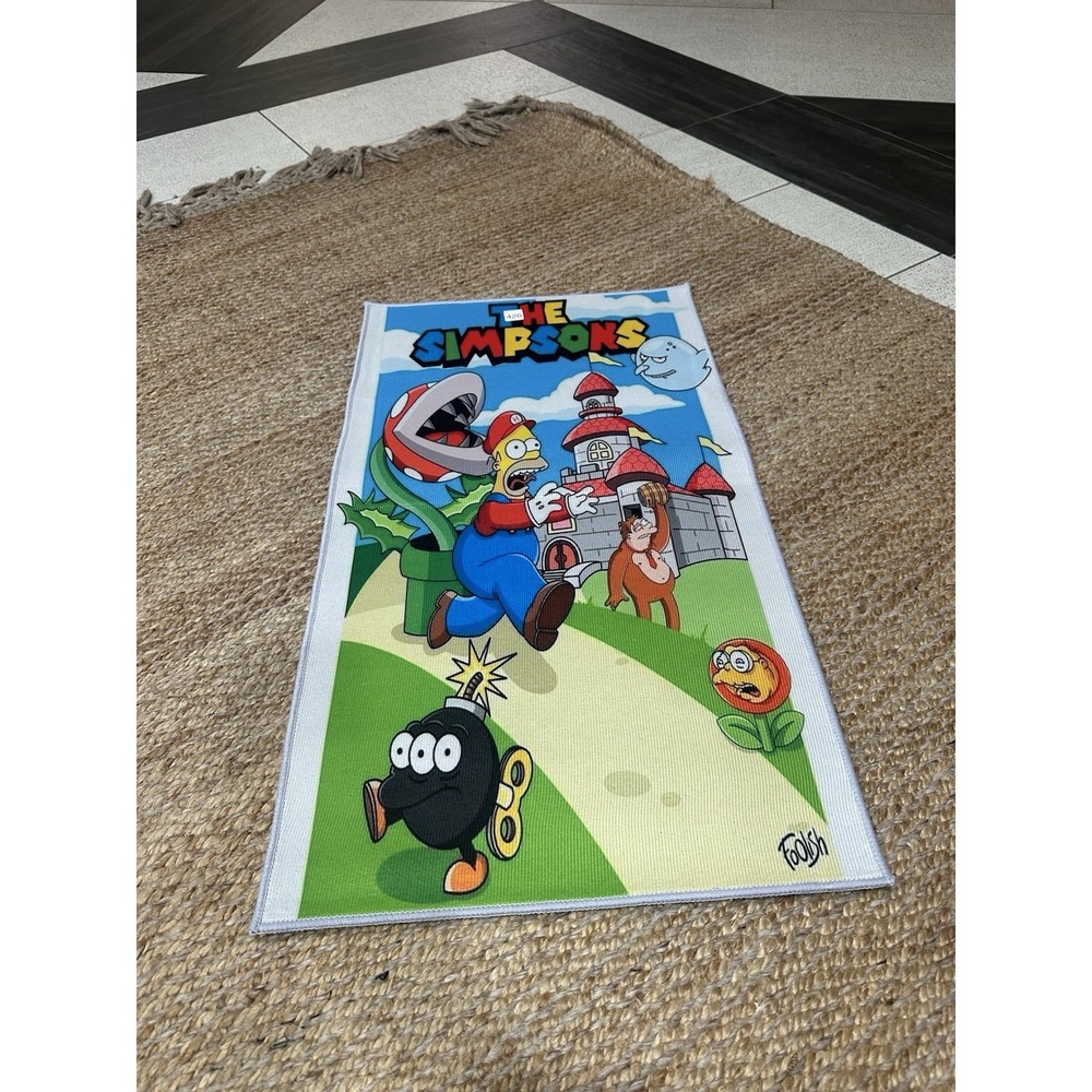 Brand New The Simpsons x Super Mario Bros. Mashup Rug